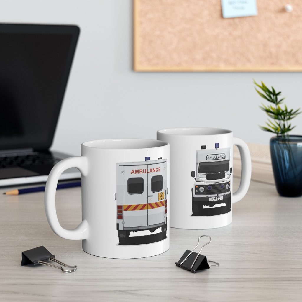 Land Rover Defender 110 - "Ambulance" - Mug 11oz - Image 5