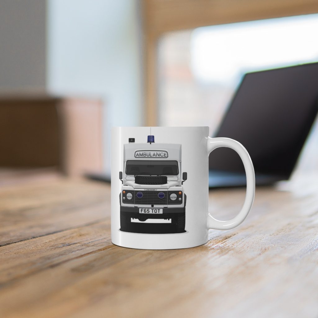 Land Rover Defender 110 - "Ambulance" - Mug 11oz - Image 6