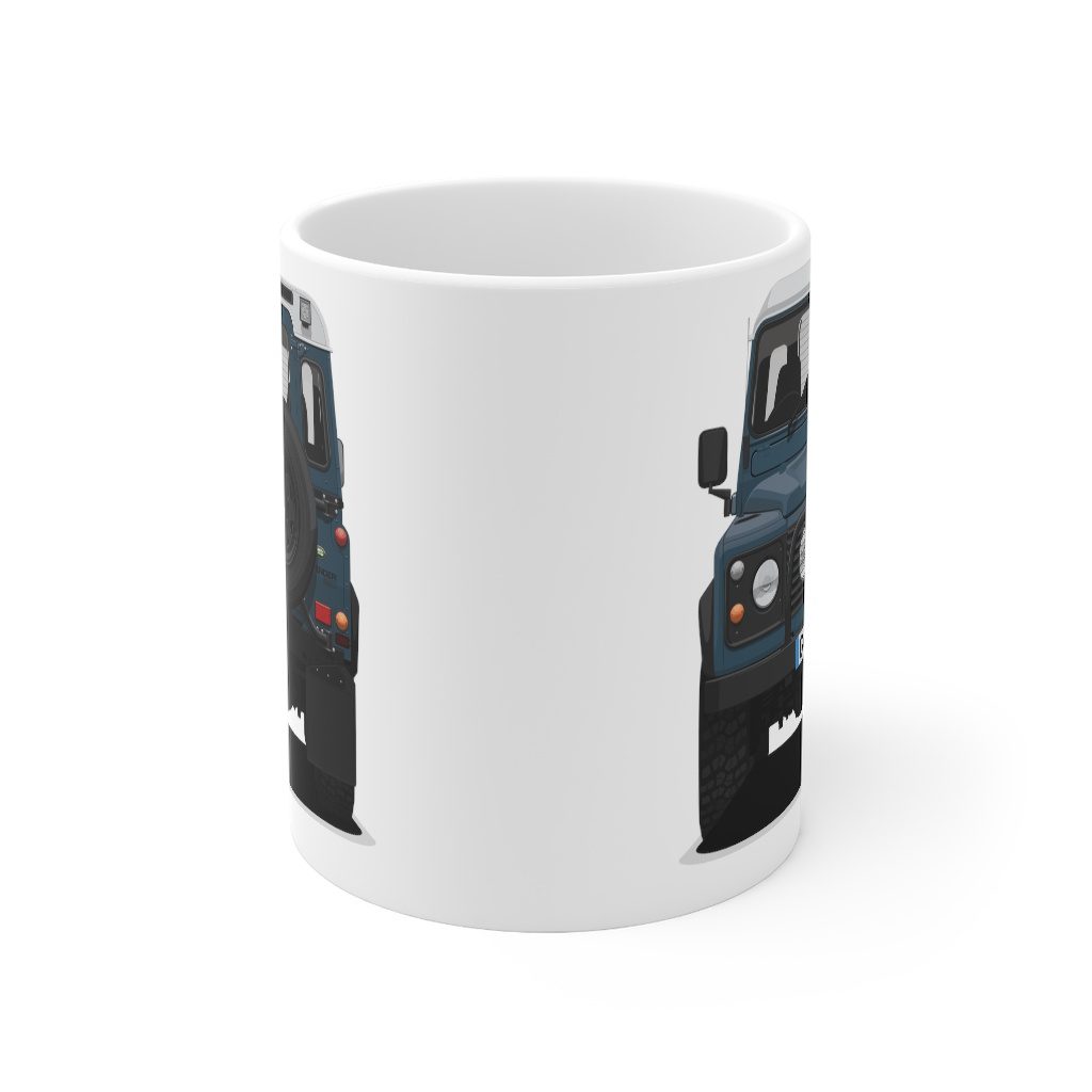 Land Rover Defender 90 - "Blue" - Mug 11oz - Image 2