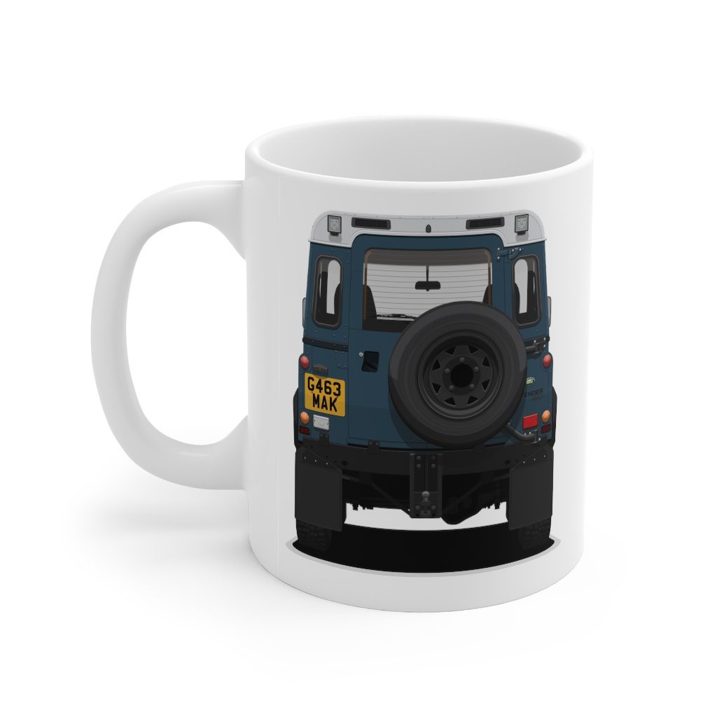 Land Rover Defender 90 - "Blue" - Mug 11oz - Image 3