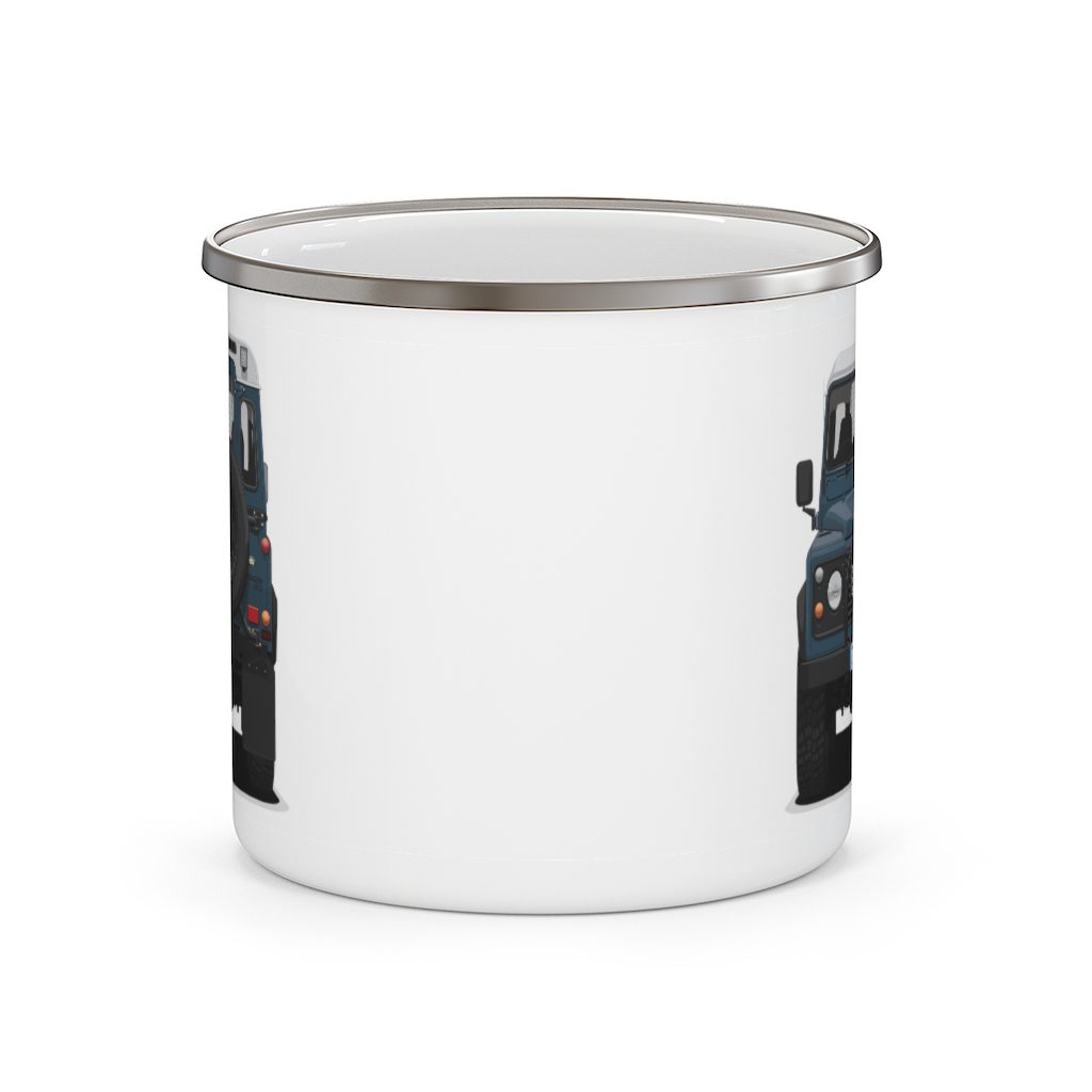 Land Rover Defender 90 - "Blue" - Enamel Camping Mug - Image 2