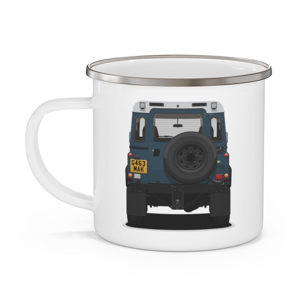 Land Rover Defender 90 - "Blue" - Enamel Camping Mug - Image 3