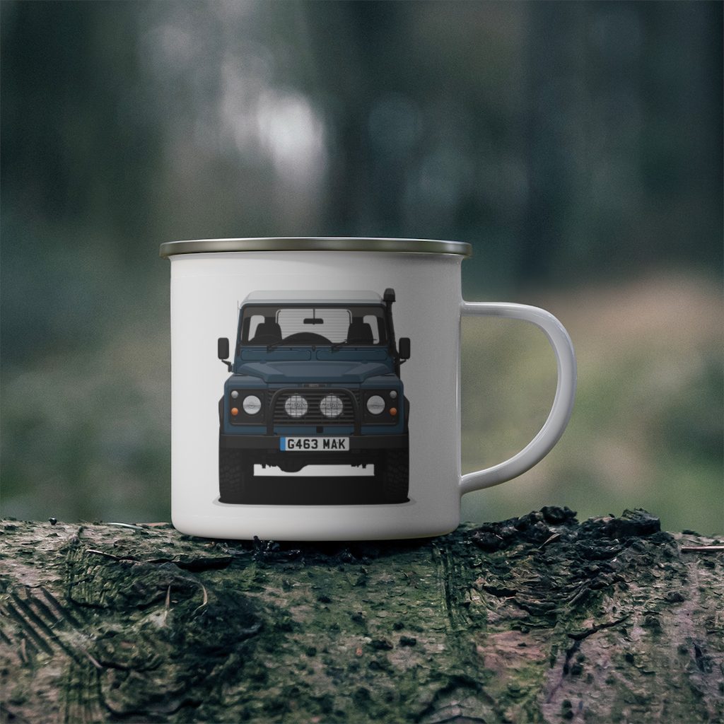 Land Rover Defender 90 - "Blue" - Enamel Camping Mug - Image 4