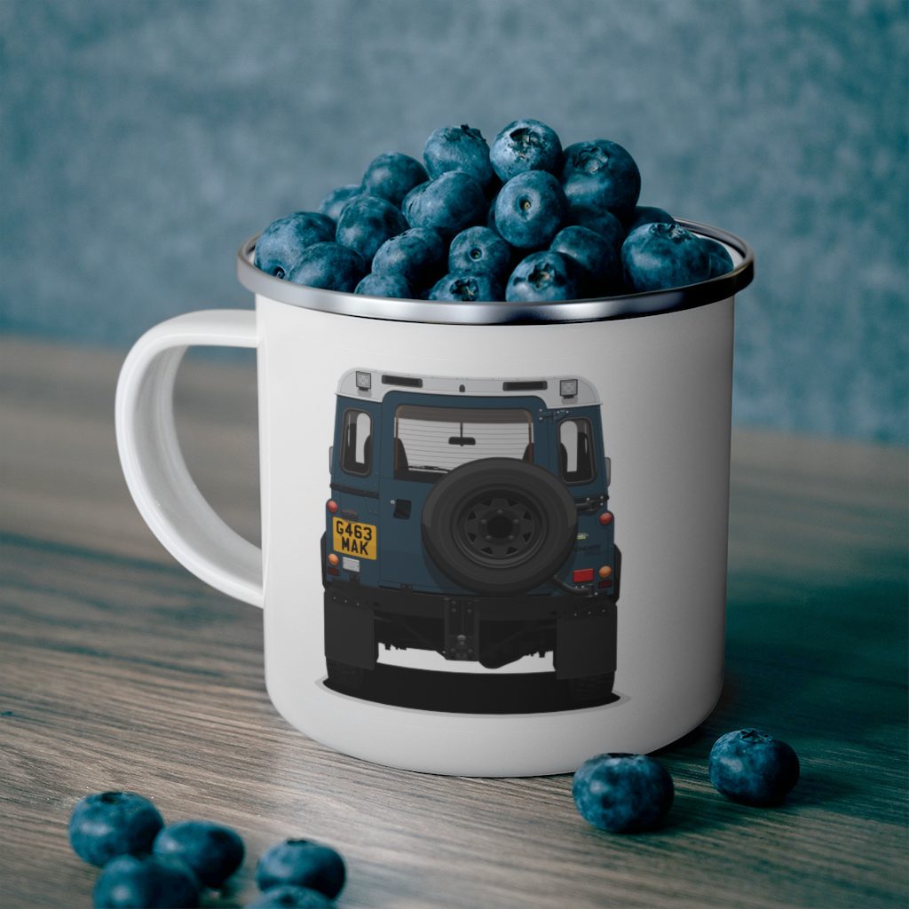 Land Rover Defender 90 - "Blue" - Enamel Camping Mug - Image 5