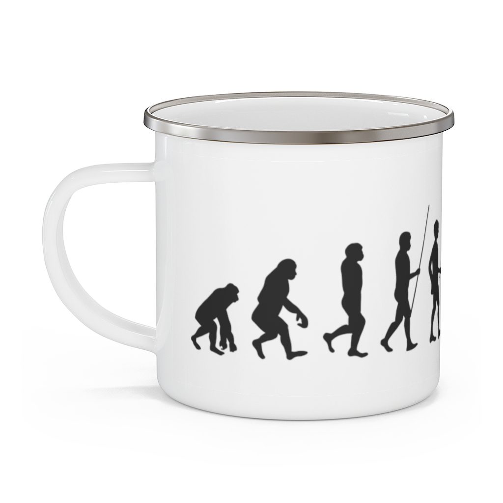 Land Rover Defender 110 - "Evolution of a Mechanic" - Enamel Camping Mug - Image 3