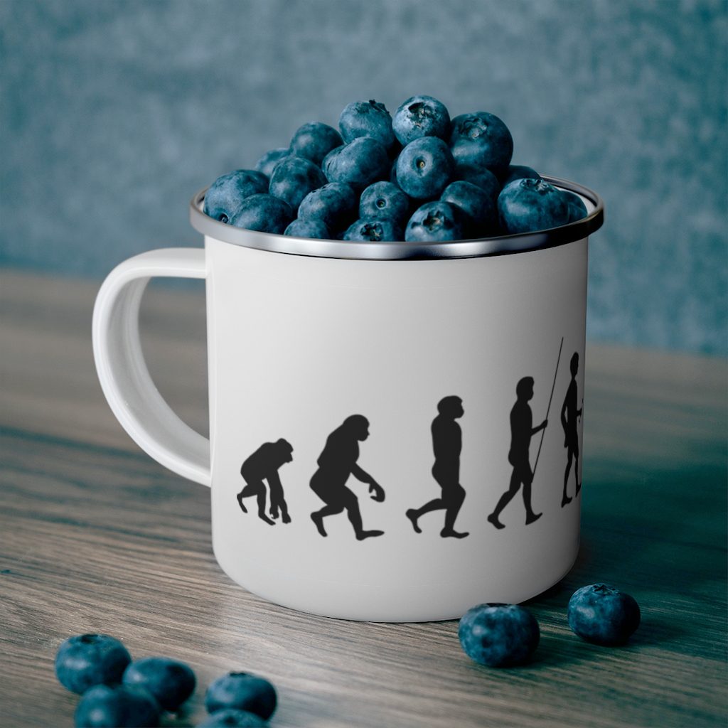 Land Rover Defender 110 - "Evolution of a Mechanic" - Enamel Camping Mug - Image 5