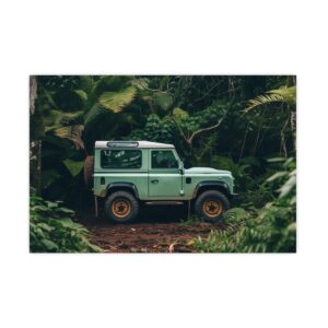 Vintage Land Rover Defender - Jungle Poster - Matte Finish